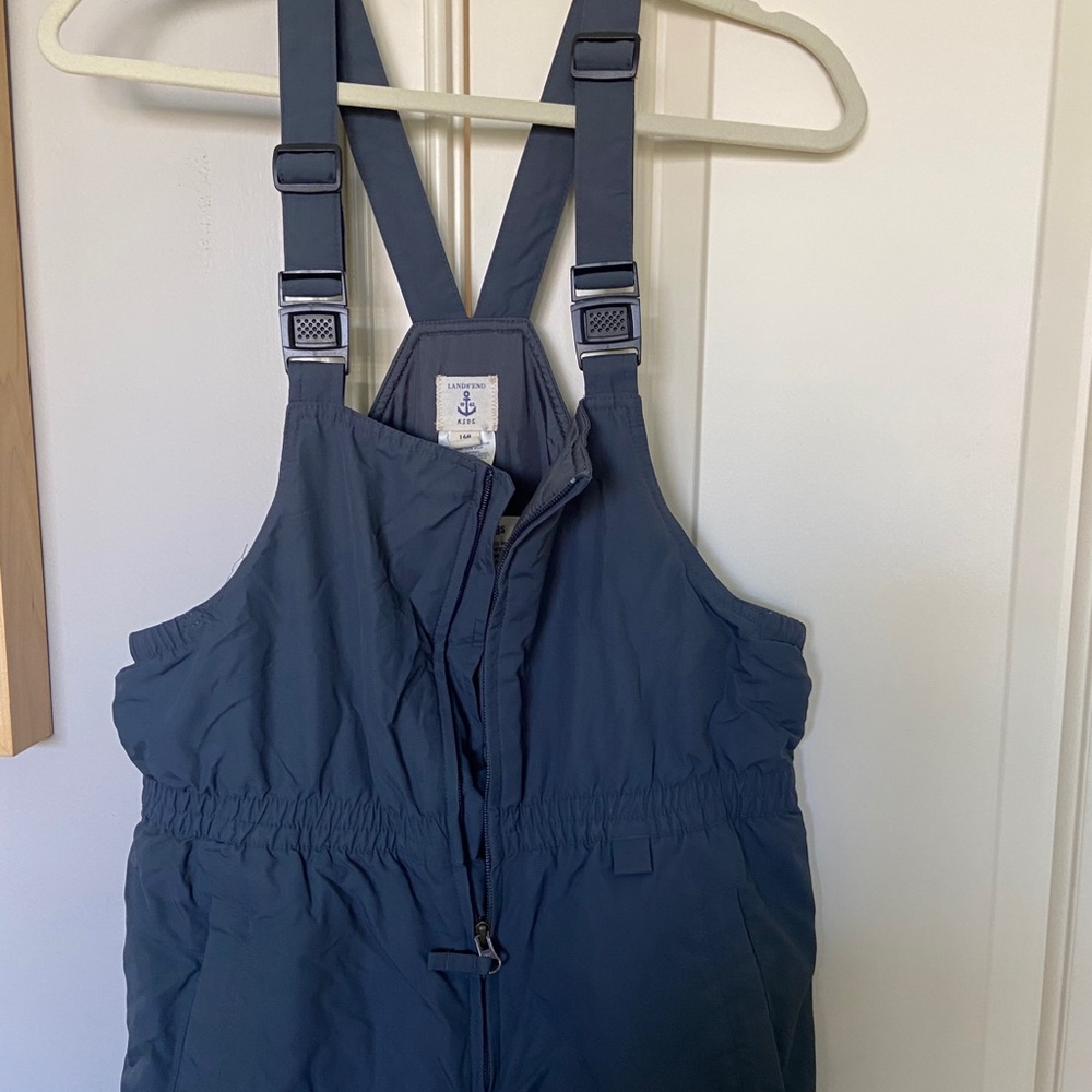 Lands end snow pants ski bibs 16H